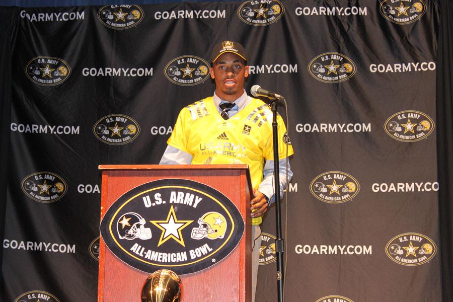 Senior Ed Paris was one of two selected to play in the Army All-American game in January..