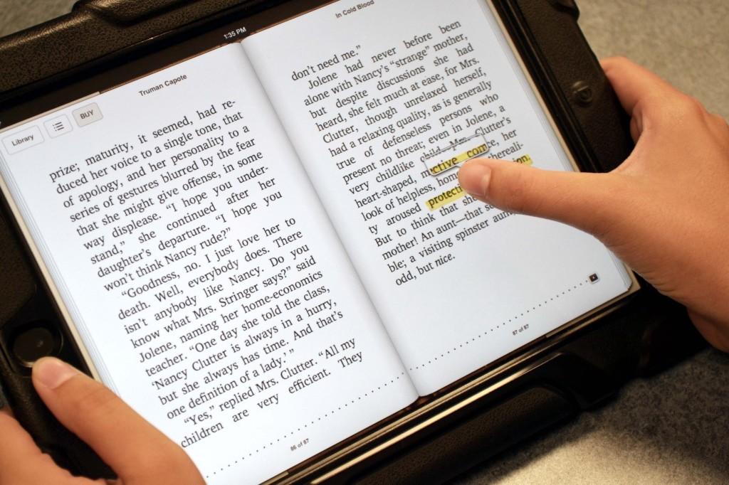 Even though e-Books is a popular electronic reading app, some teens still prefer print copies.