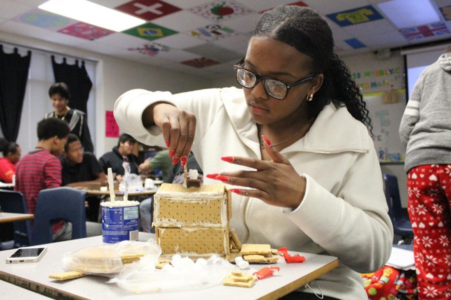 During Interior Design, students built houses out of Gingerbread.