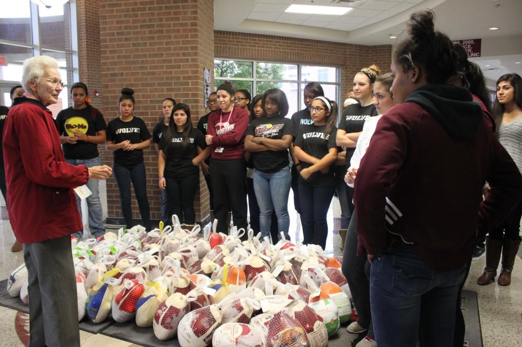 The girls softball team gathered 86 turkeys overall.