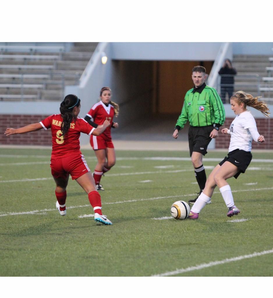 Having a record of  7-5-1 , the girls varsity soccer team makes it to playoffs.
