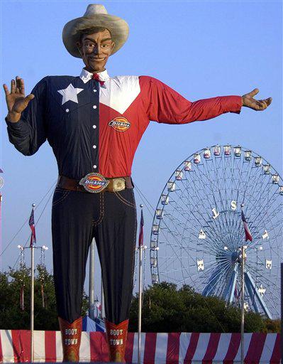 Big Tex is now at 55 feet, two feet taller than he was in 2012.